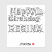 Regina Happy Birthday silver Aufkleber Sticker シール (シート)