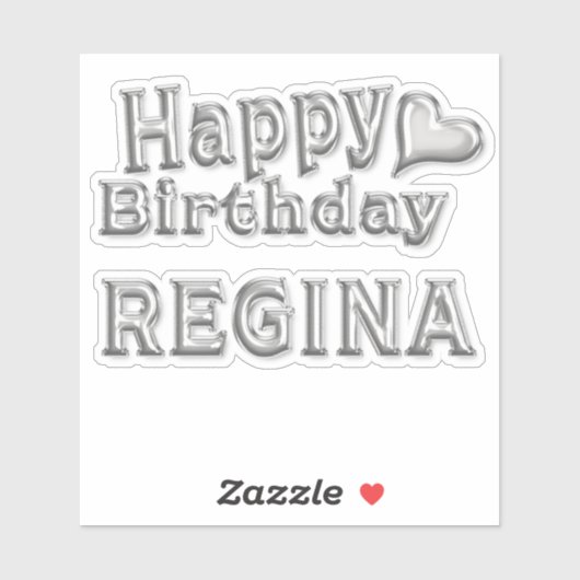 Regina Happy Birthday silver Aufkleber Sticker シール (シート)