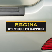 "REGINA" - "IT'S Where I'M HAPPIEST" （カナダ） バンパーステッカー (車上)