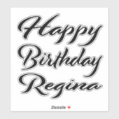 Regina Name Vorname black Sticker Geburtstag シール (シート)