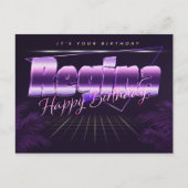 Regina Name Vorname lila Postkarte Geburtstag ポストカード (正面)