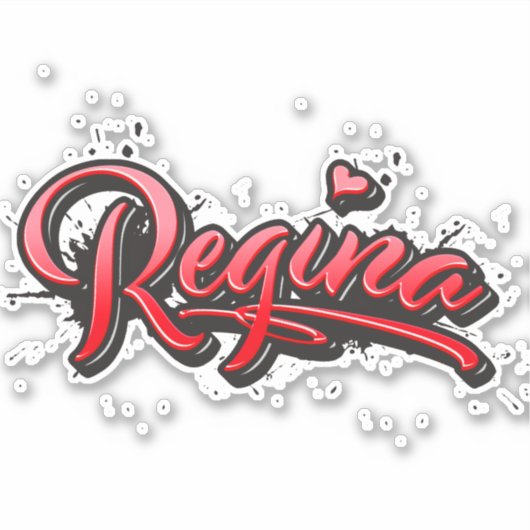 Regina red Heart Graffiti Aufkleber Sticker シール (正面)