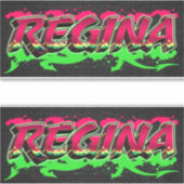 Regina Vorname Name Graffiti Aufkleber Sticker シール (正面)