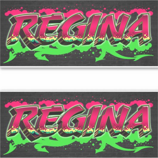Regina Vorname Name Graffiti Aufkleber Sticker シール (正面)