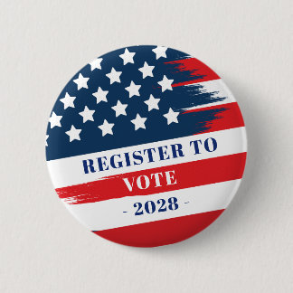 Register to Vote US Flag Button 缶バッジ