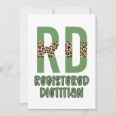 Registered Dietitian Cheetah print RD Gifts カード (正面)
