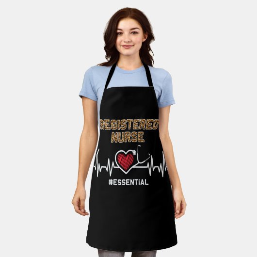 Registered Nurse #Essential Stethoscope Heartbeat エプロン (着用した状態)
