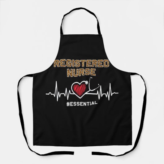 Registered Nurse #Essential Stethoscope Heartbeat エプロン (正面)