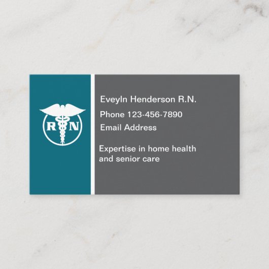 Registered Nurse Modern Unique Business Cards 名刺 (正面)