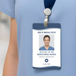 Registered Nurse Photo ID Navy Blue Badge バッジ
