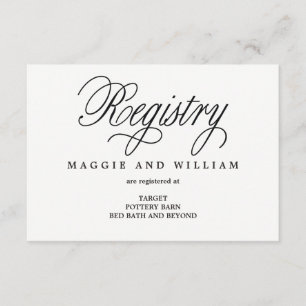 Registry Cards - Elegant Script エンクロージャーカード