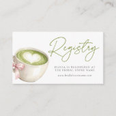 Registry Green Matcha Latte Bridal Shower エンクロージャーカード (正面)