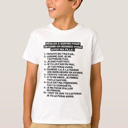 Regles pour un rv avec ma fille tシャツ (正面)