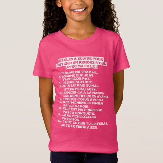 Regles pour un rv avec ma fille tシャツ (正面)