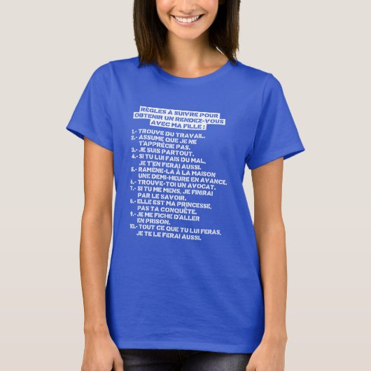 Regles pour un rv avec ma fille tシャツ (正面)