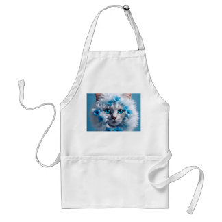 Regular  Size apron white with white cat beautiful スタンダードエプロン