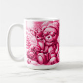 Reh und Bärchen Weihnachten Christmas Magenta コーヒーマグカップ (左)