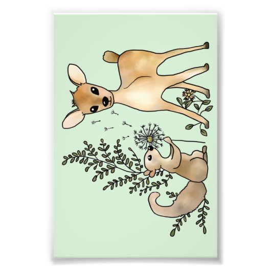 Reh und Eichhörnchen  フォトプリント (正面)