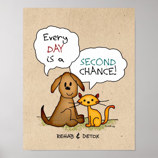 Rehab & Detox Cartoon：回復Sobriety薬物フリー ポスター (正面)