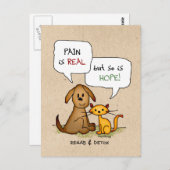 Rehab & Detox Cartoon:回復Sobriety薬物フリー ポストカード (正面/裏面)