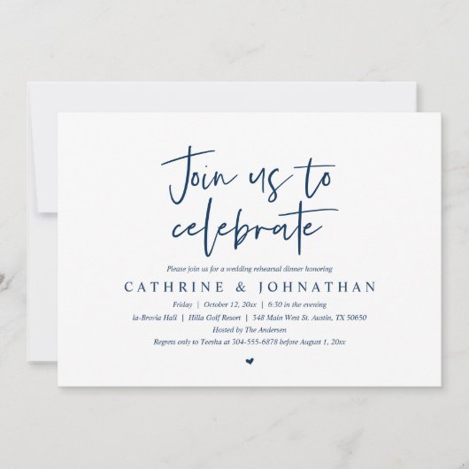 Reharsal Dinner 祝 結婚 Invに参加 招待状 (正面)