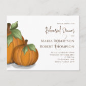 Rehearsal Dinner Autumn Fall Elegant Pumpkins Cute ポストカード (正面)