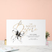 Rehearsal Dinner Black Bow Welcome アクリルサイン (ウェディング)