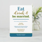 Rehearsal Dinner Eat Drink and Be Married Purple 招待状 (スタンド正面)