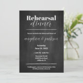 Rehearsal Dinner Elegant Chalkboard Design 招待状 (スタンド正面)