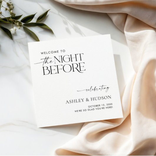 Rehearsal Dinner Napkin The Night Before Napkins スタンダードカクテルナプキン