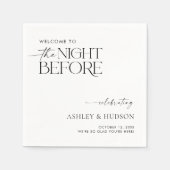 Rehearsal Dinner Napkin The Night Before Napkins スタンダードカクテルナプキン (正面)