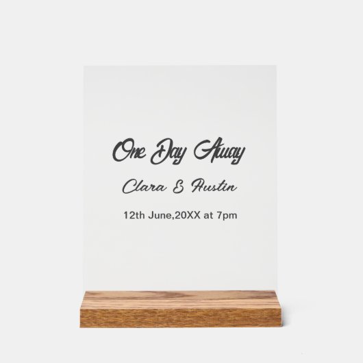 Rehearsal dinner One day away night before name da アクリルサイン (正面)