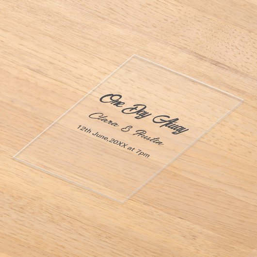 Rehearsal dinner One day away night before name da アクリル招待状 (レイダウン)