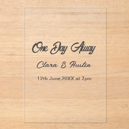 Rehearsal dinner One day away night before name da アクリル招待状