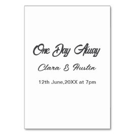 Rehearsal dinner One day away night before name da テーブルナンバー