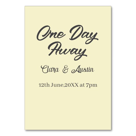 Rehearsal dinner One day away night before name da テーブルナンバー (正面)