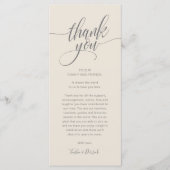 Rehearsal Dinner Place Setting Thank you Card プログラム (正面)