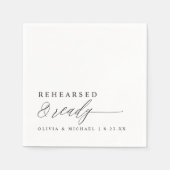 Rehearsal Dinner Rehearsed & Ready Modern Wedding スタンダードカクテルナプキン (正面)
