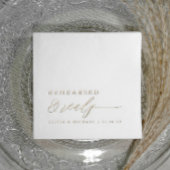 Rehearsal Dinner Rehearsed & Ready Wedding Gold 箔ナプキン