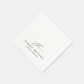 Rehearsal Dinner The Night Before Black & White スタンダードカクテルナプキン (角)