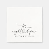 Rehearsal Dinner The Night Before Modern Wedding スタンダードカクテルナプキン (正面)