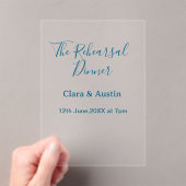 Rehearsal dinner the night before simple minimal m アクリル招待状 (インサイチュ (ポータブル))