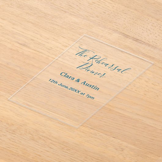 Rehearsal dinner the night before simple minimal m アクリル招待状 (レイダウン)