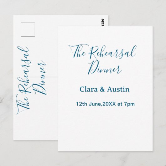 Rehearsal dinner the night before simple minimal m ポストカード (正面/裏面)