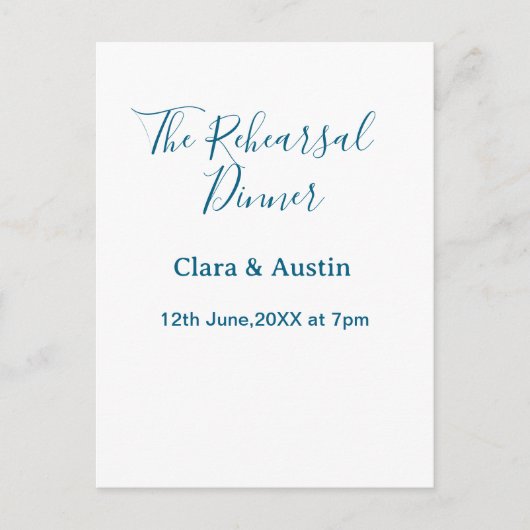 Rehearsal dinner the night before simple minimal m ポストカード (正面)