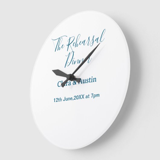 Rehearsal dinner the night before simple minimal m ラージ壁時計 (傾斜)