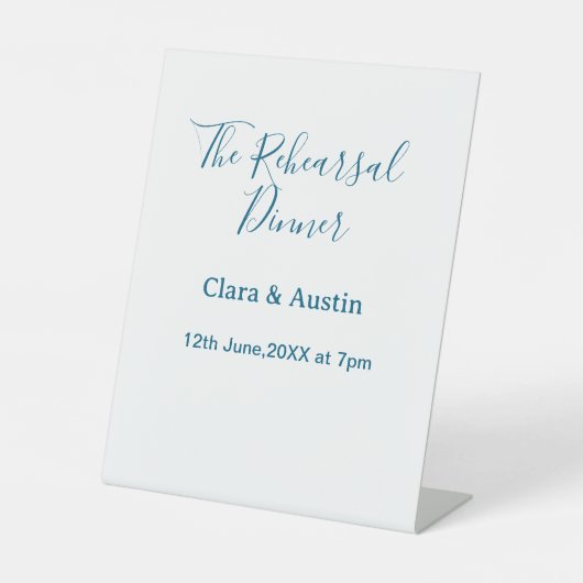 Rehearsal dinner the night before simple minimal m 台座サイン (正面)