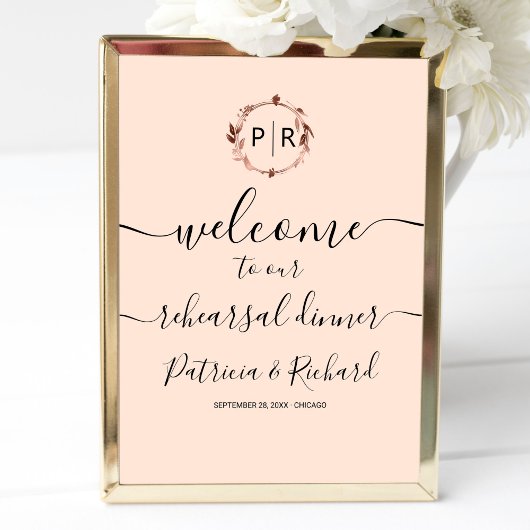 Rehearsal Dinner Welcome Sign ポスター