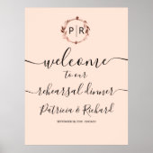 Rehearsal Dinner Welcome Sign ポスター (正面)