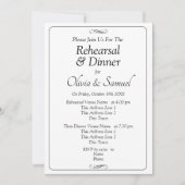 Rehearsal Invitation Card Black & White Infinity 招待状 (正面)